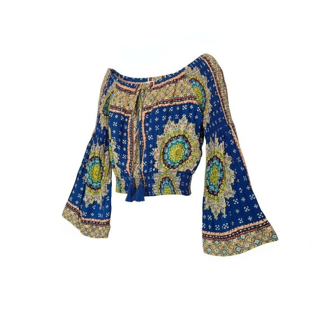 Band Of Gypsies Bohemian Off-shoulder Blouse - Size Medium - Picture 2 of 4